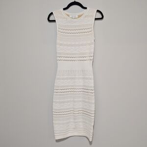 John + Jenn Cream Textured Midi Dress